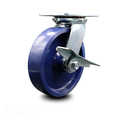 Service Caster 8 Inch Heavy Duty Solid Poly Caster with Roller Bearing and Brake SCC-35S820-SPUR-SLB